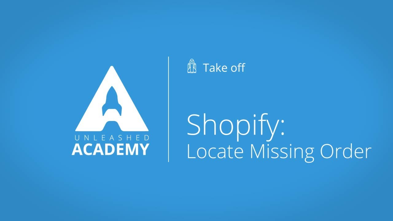Shopify: Locate missing order YouTube thumbnail image