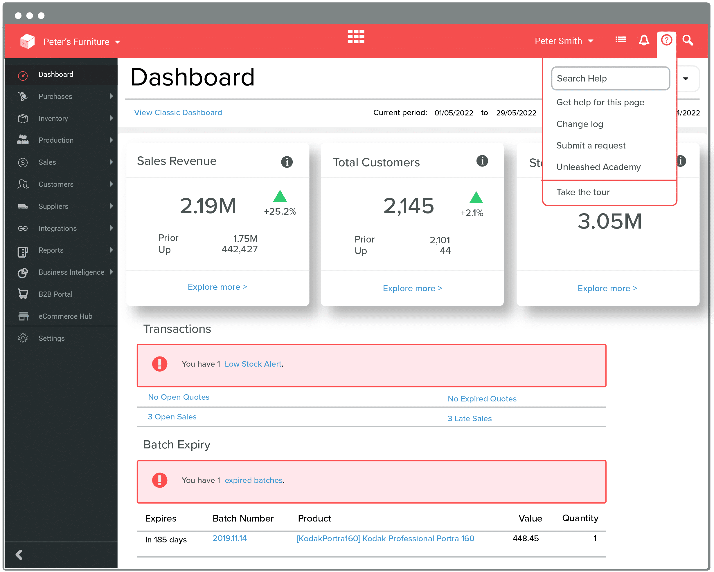 Unleahed main dashboard